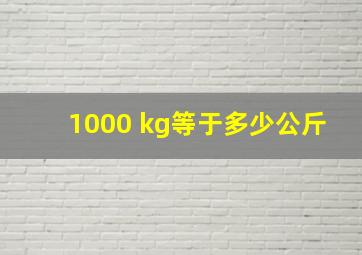 1000 kg等于多少公斤